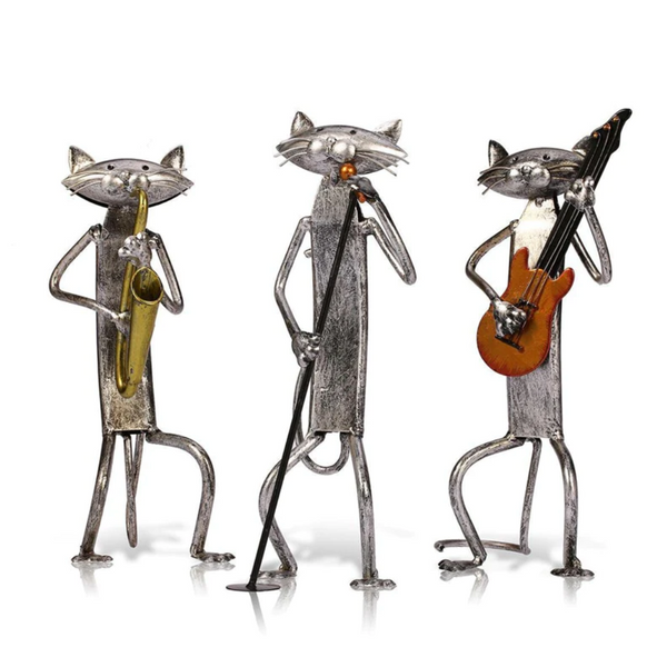 Metal Sculpture for Home Decor: Handcrafted Art for Homes with the Unique Cat Music Performance