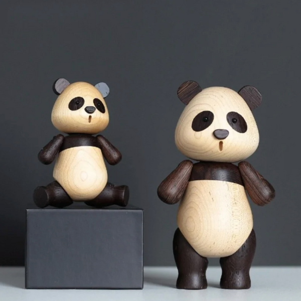 Whimsical Delights: Embrace the Charm of Wooden Panda Figurines - The Ultimate Handmade Decoration