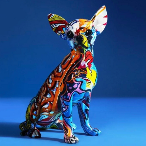 Unveiling the Art of Home Decor: The Painted Graffiti Dog Statue