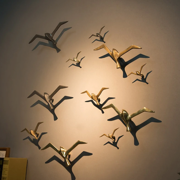 Elegant Copper Bird Wall Art: Adorning Spaces with Graceful Seagull Wall Decorations