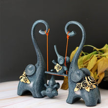 Load image into Gallery viewer, Happy Elephant Family Figurine
