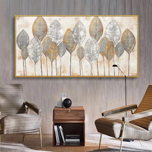 Load image into Gallery viewer, Abstract Golden &amp; Silver Leaves
