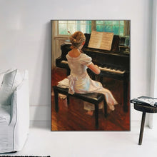 Load image into Gallery viewer, Vintage Girls Play Piano
