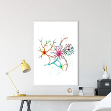 Load image into Gallery viewer, Watercolor Neuron Print
