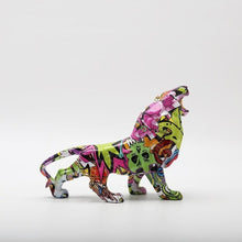 Load image into Gallery viewer, Painted Graffiti Lion Sculpture
