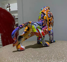 Load image into Gallery viewer, Painted Graffiti Lion Sculpture
