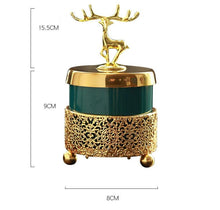 Load image into Gallery viewer, Golden Emerald Deer Ashtray
