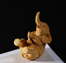 Load image into Gallery viewer, Wooden Lying Elephant Figurine
