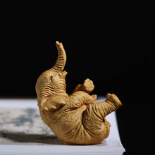 Load image into Gallery viewer, Wooden Lying Elephant Figurine
