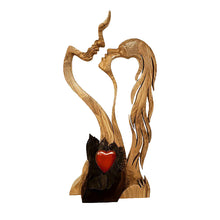 Load image into Gallery viewer, Wooden Love Heart Couple
