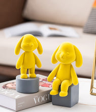 Load image into Gallery viewer, Yellow &amp; Pink Rabbit Statue
