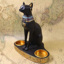 Load image into Gallery viewer, Egyptian Cat Candlestick Holder
