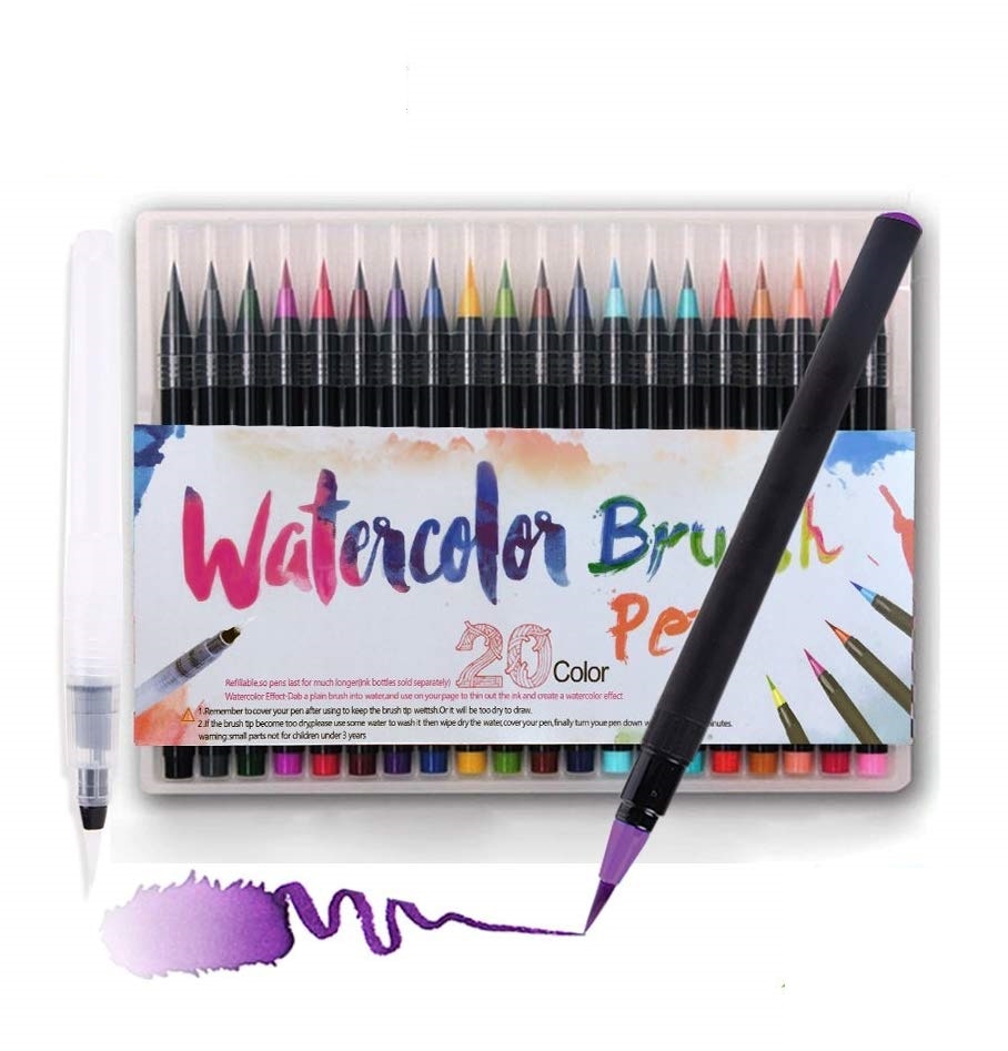 20pcs Watercolor Paint Brush Pen
