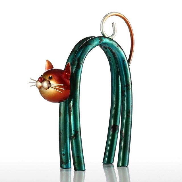 Iron Curve Cat Figurine