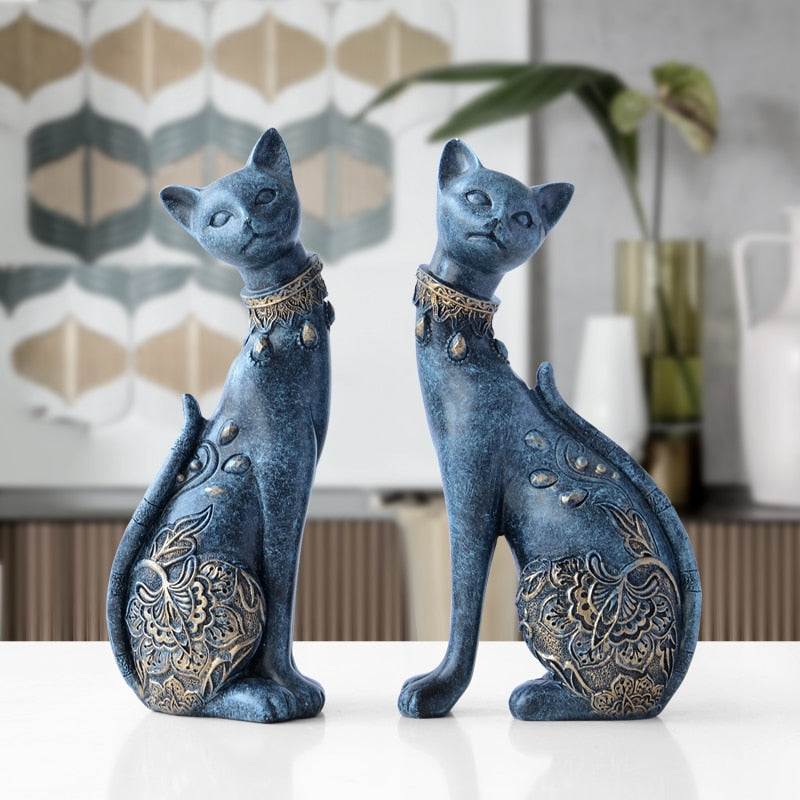 European Couple Cats Figurine (2pcs)