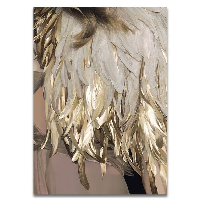 Abstract Golden Feathers