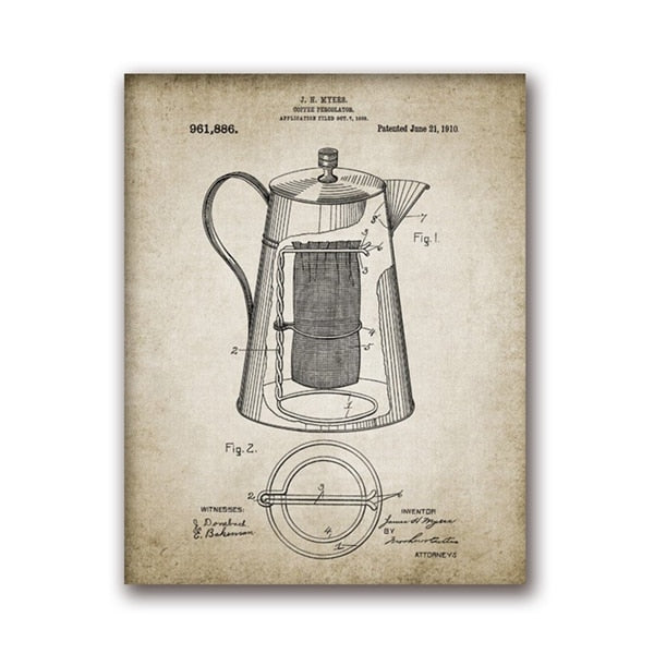 Vintage Coffee Making Print