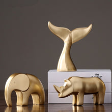 Load image into Gallery viewer, Golden Minimalist Animal Figurines
