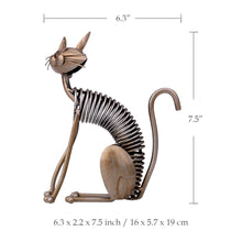 Load image into Gallery viewer, Metal Spring Cat Figurine
