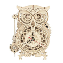 Load image into Gallery viewer, Robotime Wooden Owl Clock
