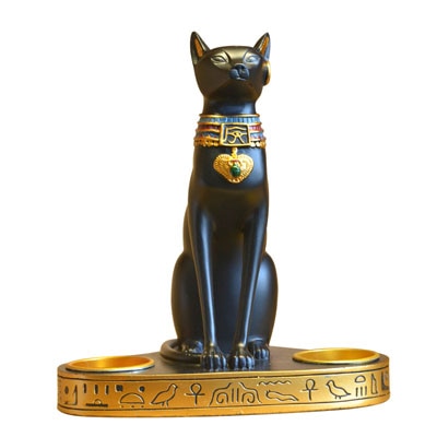 Egyptian Cat Candlestick Holder