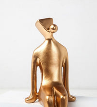 Load image into Gallery viewer, Abstract Golden Human Sitting
