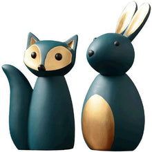 Load image into Gallery viewer, Green Rabbit &amp; Fox Figurines
