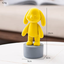 Load image into Gallery viewer, Yellow &amp; Pink Rabbit Statue

