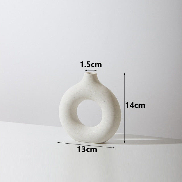 Ceramic Donut-shaped Vase