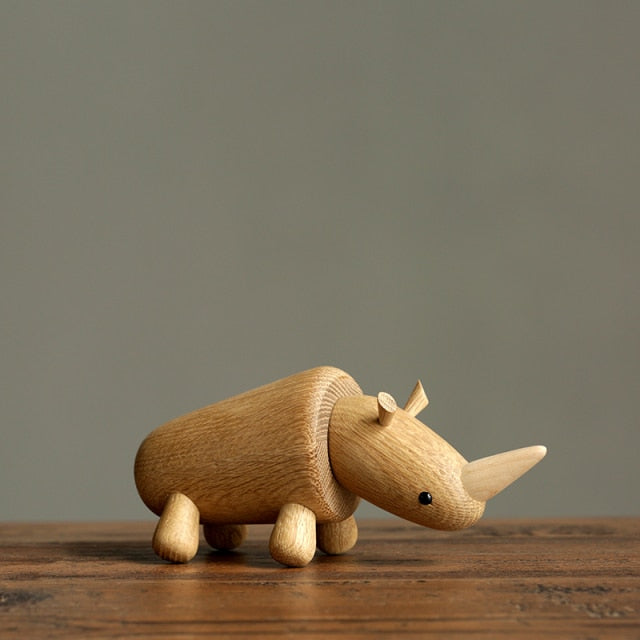 Wooden Rhinoceros Ornament