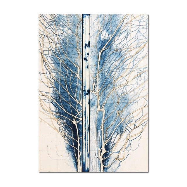 Abstract Blue Tree Branches
