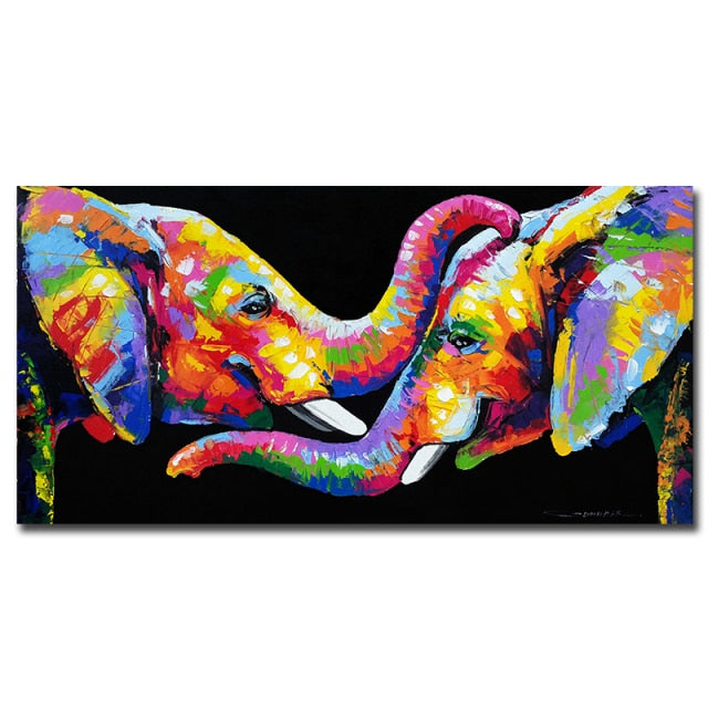 Watercolor Elephant In Love