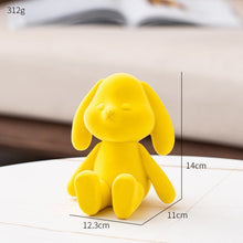 Load image into Gallery viewer, Yellow &amp; Pink Rabbit Statue
