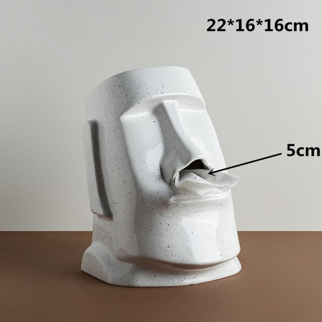 Ceramic Moai Tissue Box