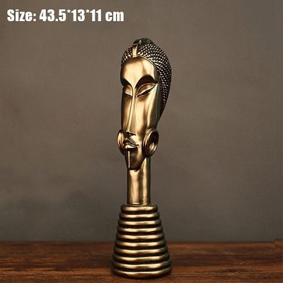 Golden Abstract African Statue