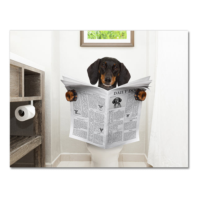 Dogs Reading Newspaper