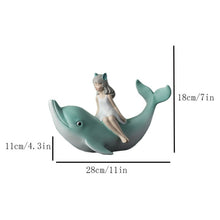 Load image into Gallery viewer, Dolphin &amp; Mermaid Figurine
