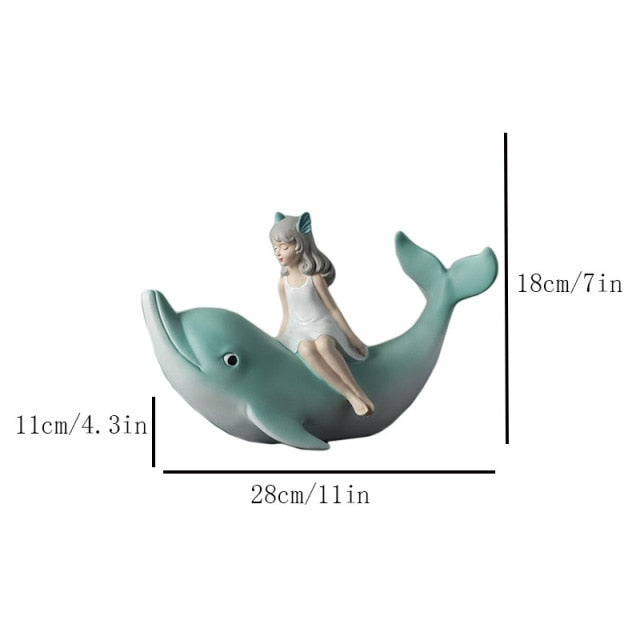 Dolphin & Mermaid Figurine