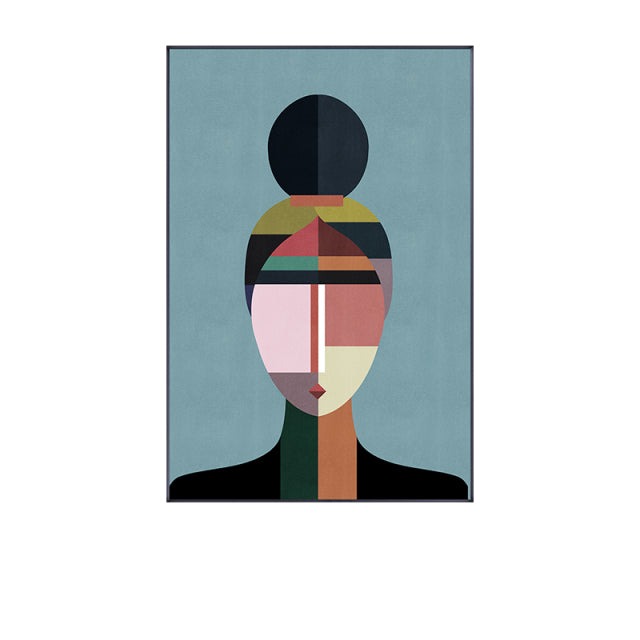Abstract Coloful Face Print