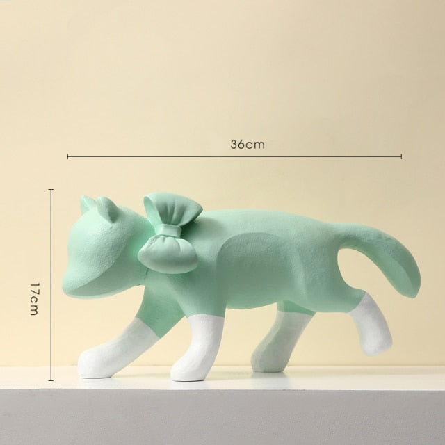 Bow Cat Figurine
