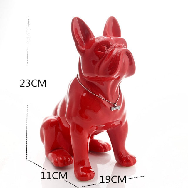 Ceramic French Bulldog Sculpture