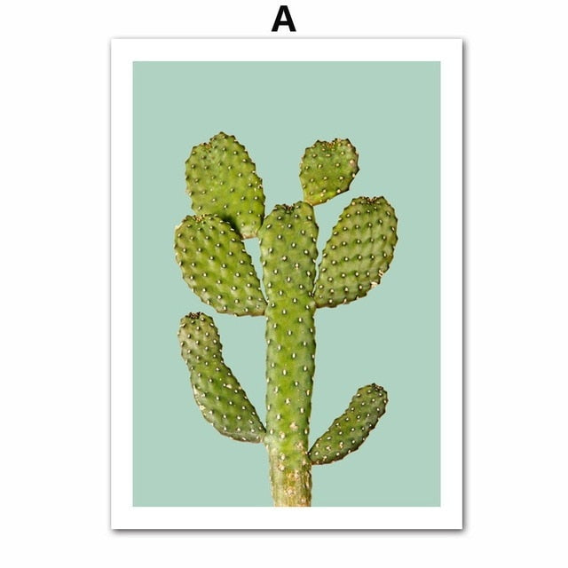 Green Cactus Posters