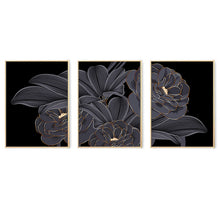 Load image into Gallery viewer, Black Golden Flowers
