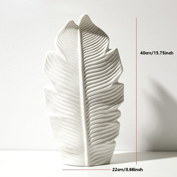 Leaf-Shaped Ceramic Vase
